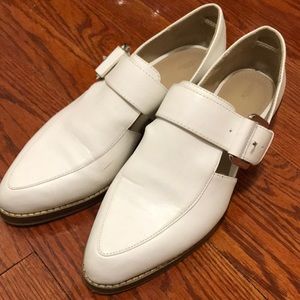 NWOT ZARA White Leather Loafers (Real Leather)